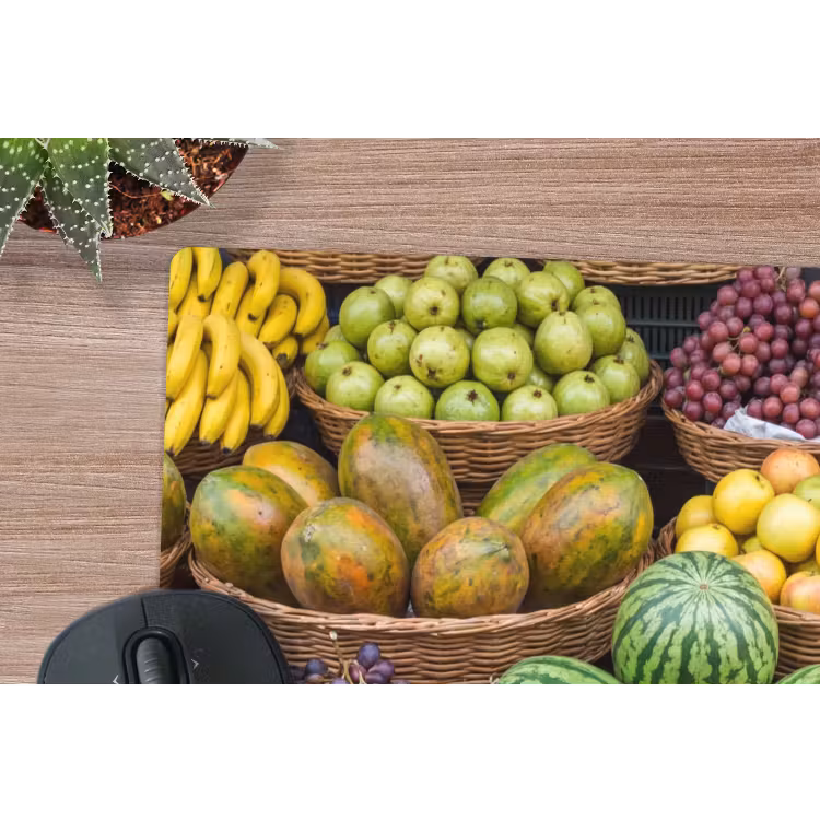 Mauspad - Obst – Markt – Bunt - Fruit - Markt - Kleurrijk muismat rubber klein