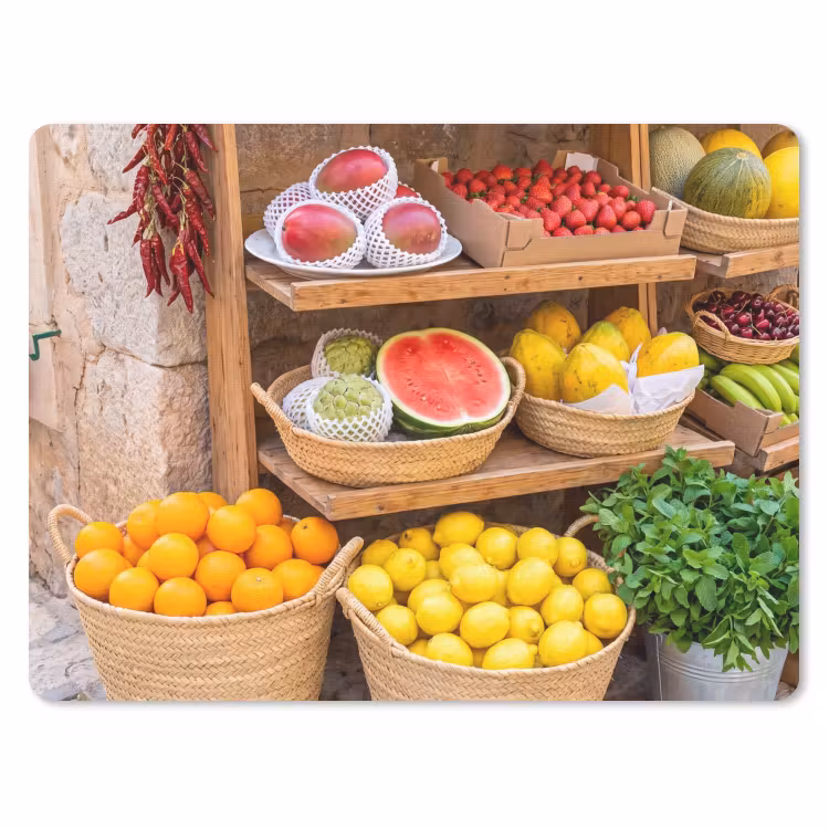 Mauspad - Obst – Markt – Frisch - Fruit - Markt - Vers muismat rubber klein