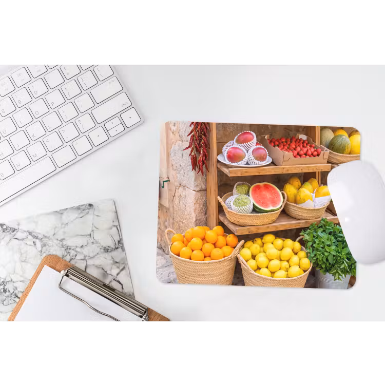 Mauspad - Obst – Markt – Frisch - Fruit - Markt - Vers muismat rubber klein