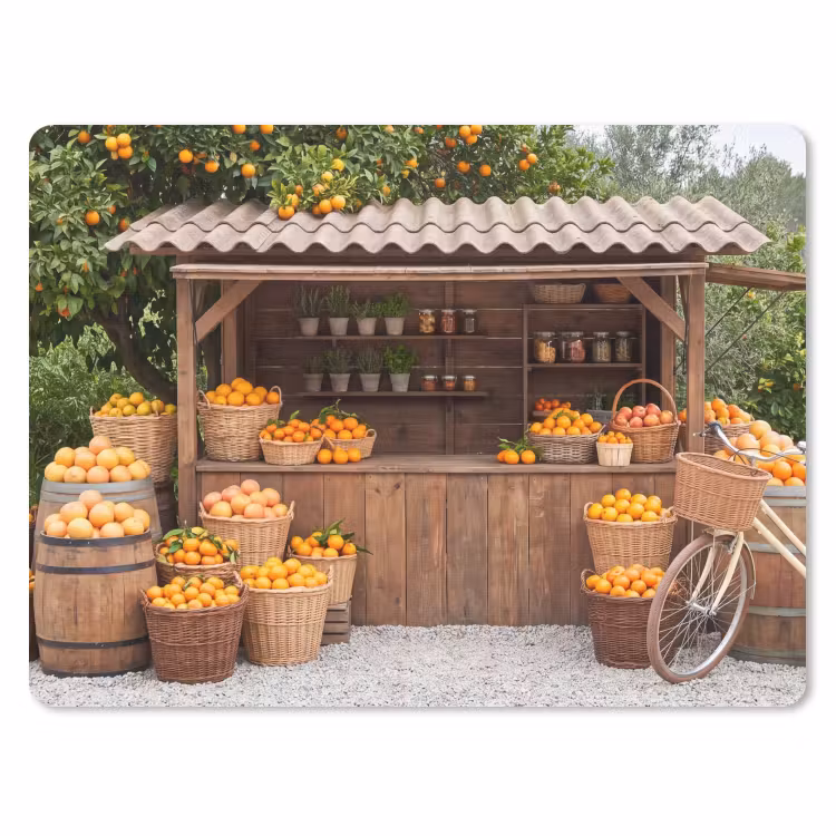 Mauspad - Obst – Markt – Ländlich - Fruit - Markt - Landelijk muismat rubber klein