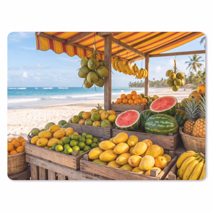 Mauspad - Obst – Strand – Tropisch - Fruit - Strand - Tropisch muismat rubber klein