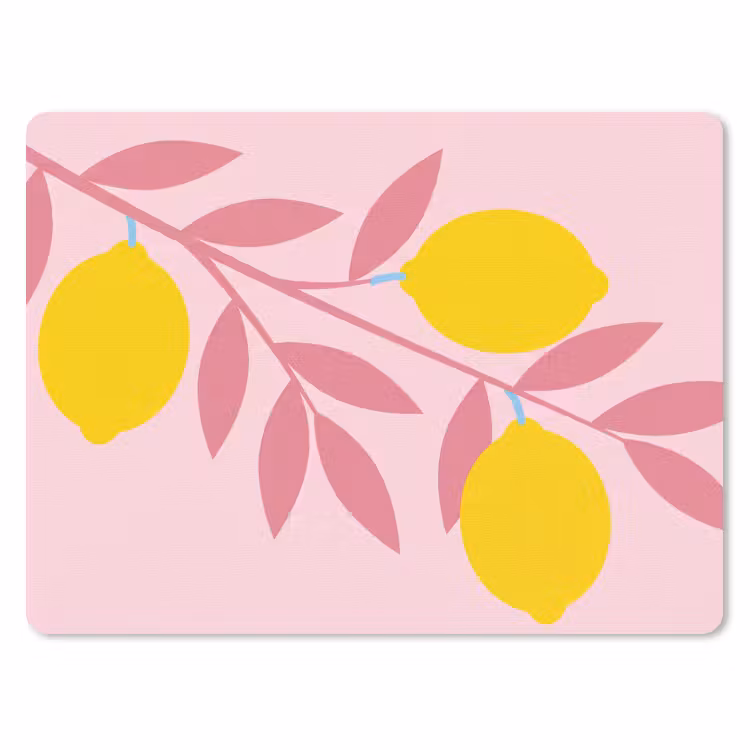 Fruit - Tak - Natuur - Abstract - Roze muismat rubber klein -3d