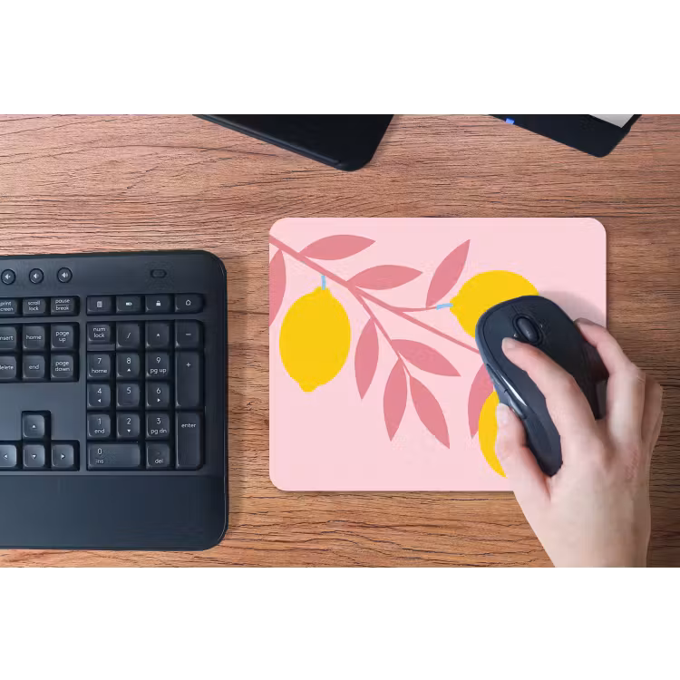 Fruit - Tak - Natuur - Abstract - Roze muismat rubber klein -toetsenbord