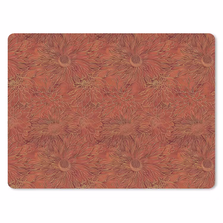 Oosters - Bloemen - Terracotta muismat rubber klein 262 -3d