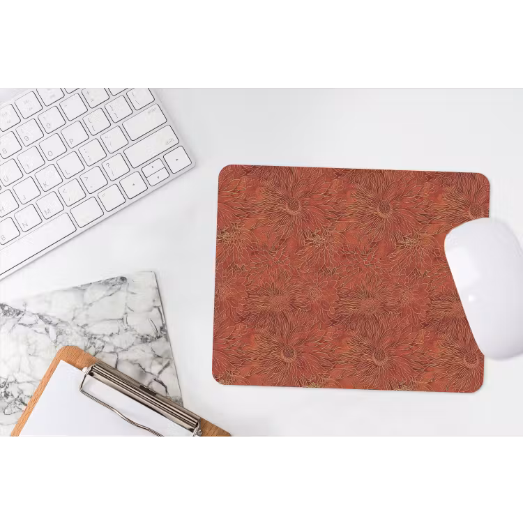 Oosters - Bloemen - Terracotta muismat rubber klein 262 -witbureau