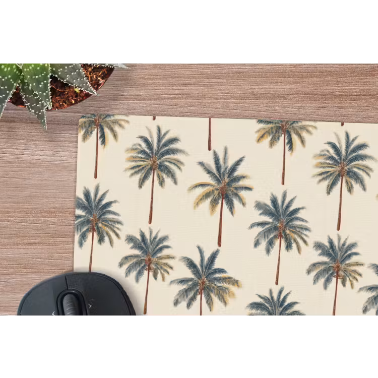 Palmbomen - Tropisch - Groen muismat rubber klein 262 -closeup