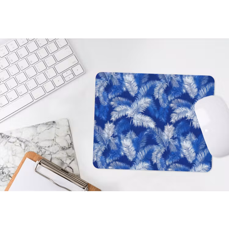 Palmblad - Patroon - Blauw muismat rubber klein 262 -witbureau