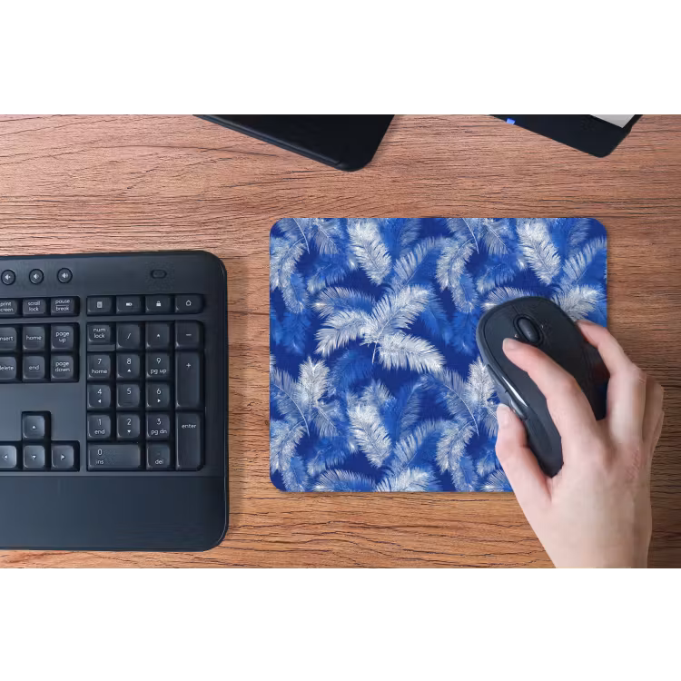 Palmblad - Patroon - Blauw muismat rubber klein 262 -toetsenbord