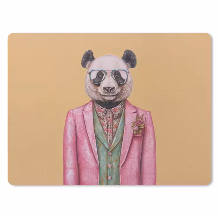 Panda - Pak - Zonnebril - Blauw muismat rubber klein -3d