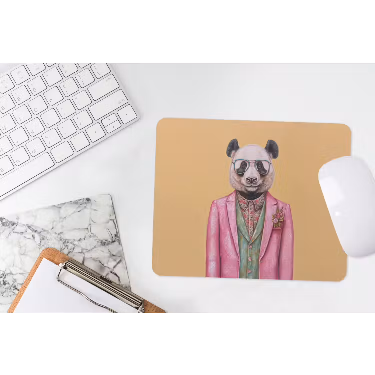 Panda - Pak - Zonnebril - Blauw muismat rubber klein -witbureau