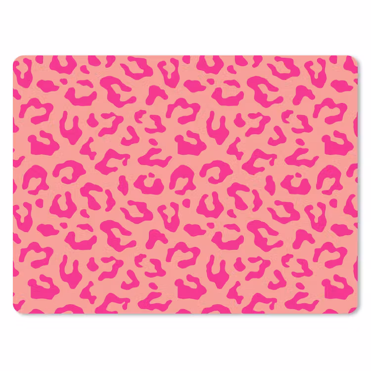 Panterprint - Roze - Dierenprint - Minimalistisch muismat rubber klein -3d