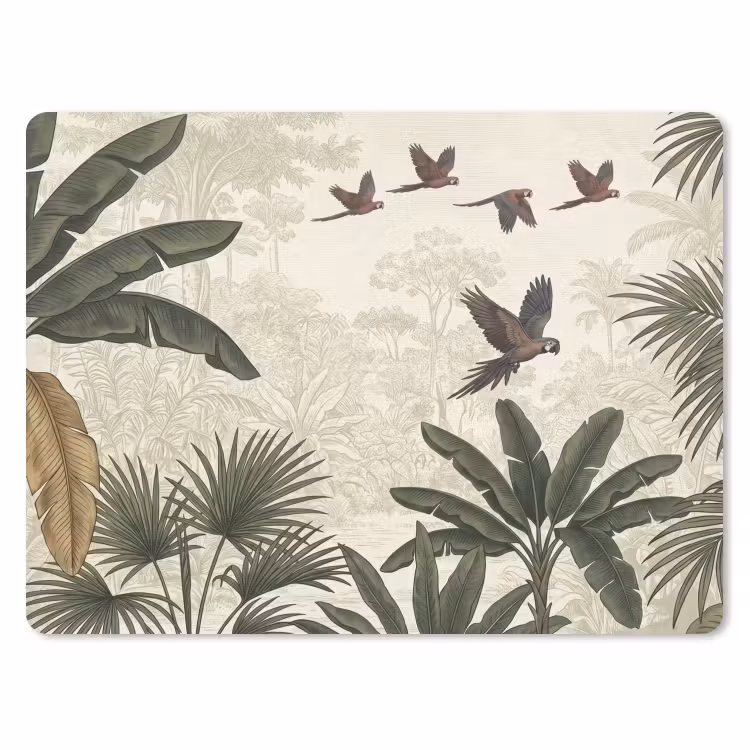 Papagaaien - Jungle - Tropisch - Green muismat rubber klein -3d