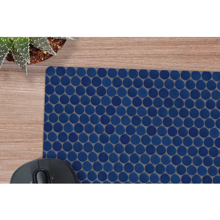 Penny - Mozaïek - Donkerblauw muismat rubber klein 262 -closeup