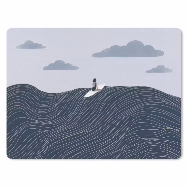 Persoon - Surfen - Oceaan - Natuur - Modern muismat rubber klein -3d