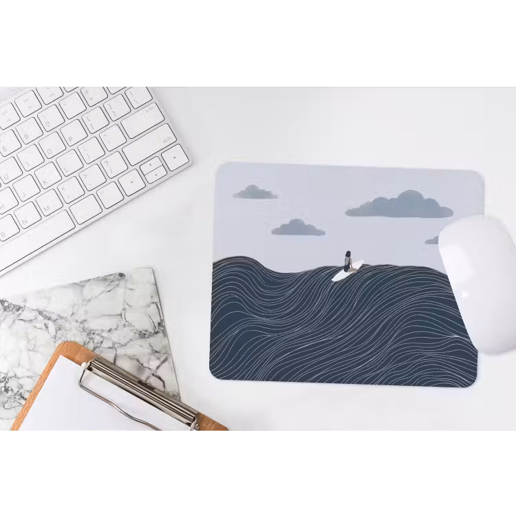 Persoon - Surfen - Oceaan - Natuur - Modern muismat rubber klein -witbureau