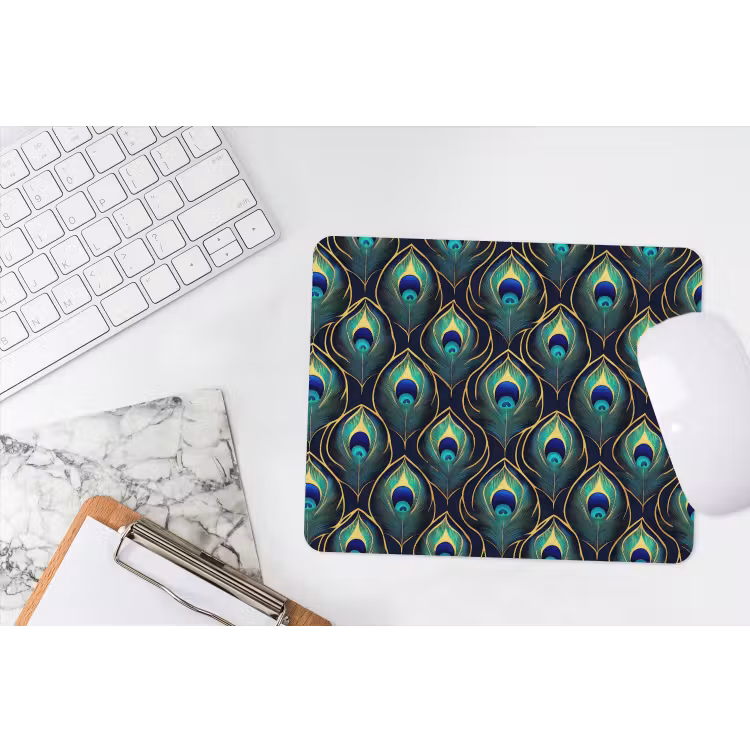 Pauw - Veren - Groen muismat rubber klein 262 -witbureau