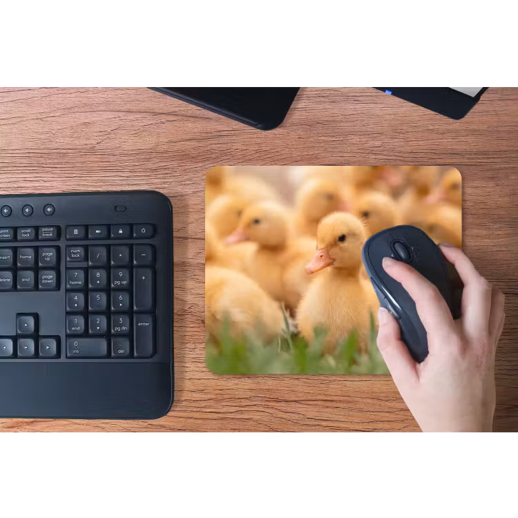 Pijltje - Eend - Natuur - Geel muismat rubber klein -toetsenbord