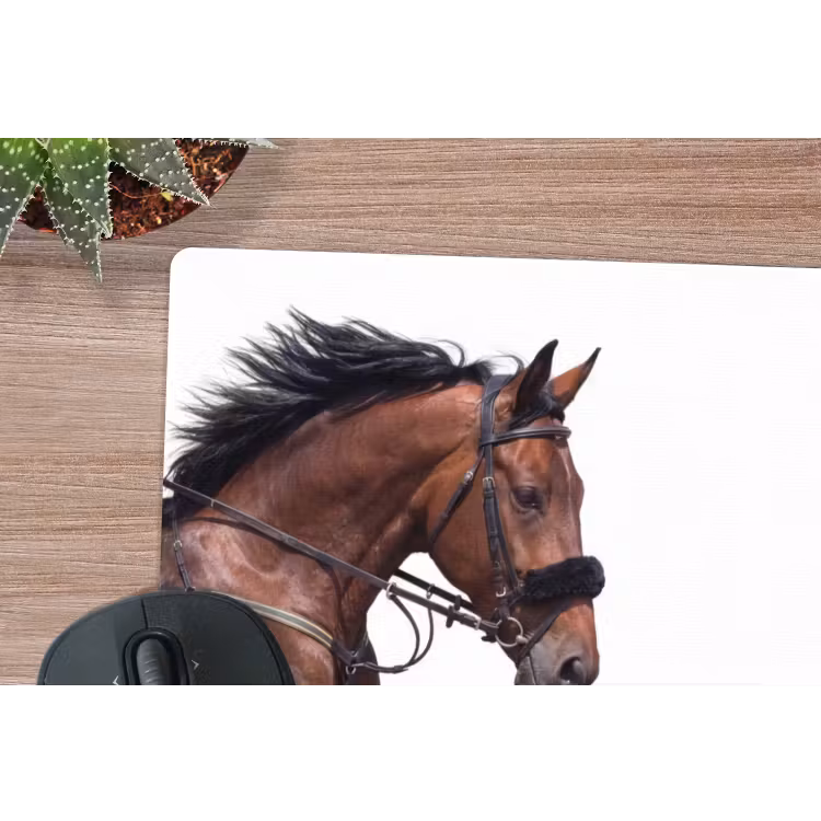Paard - Springen - Modern muismat rubber klein -closeup
