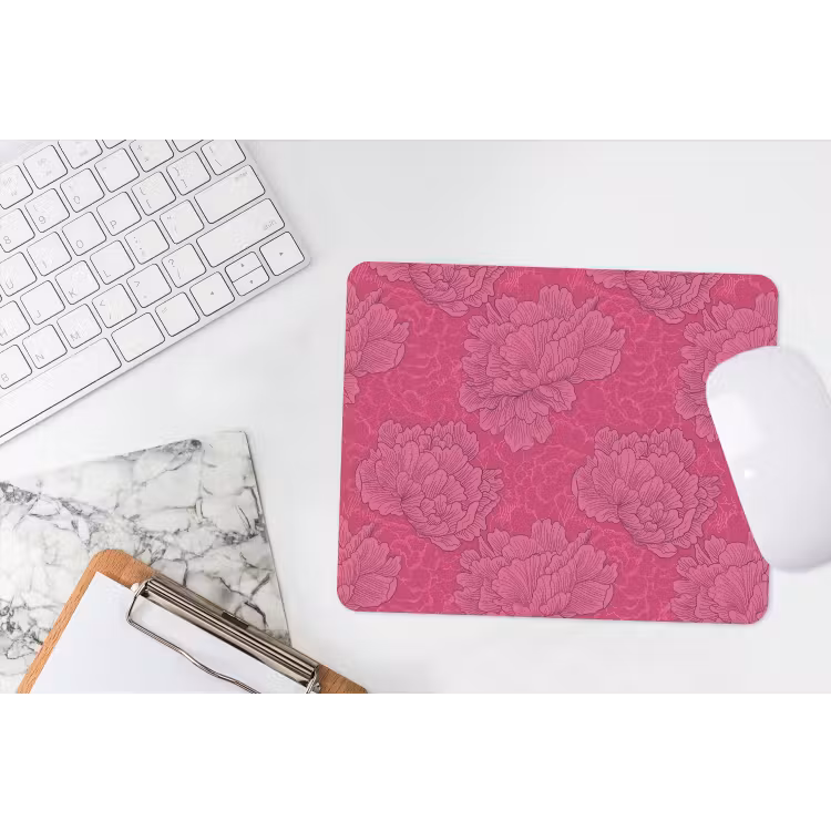 Pioenrozen - Energiek - Roze muismat rubber klein 262 -witbureau