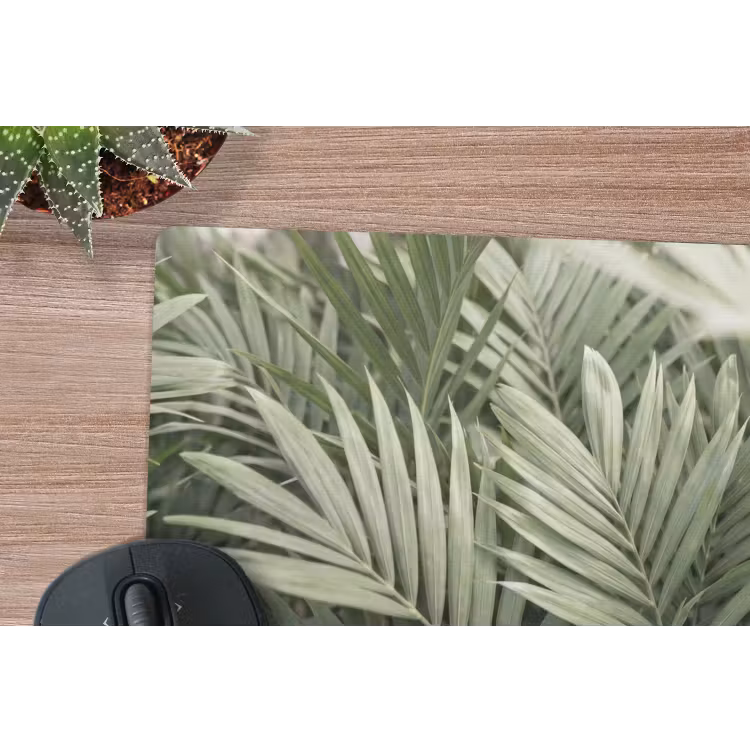 Plant - Palmbladeren - Natuur - Groen muismat rubber klein -closeup