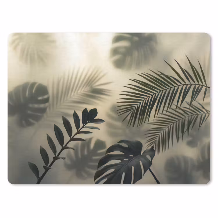 Planten - Bladeren - Schaduwen - Groen - Modern muismat rubber klein -3d