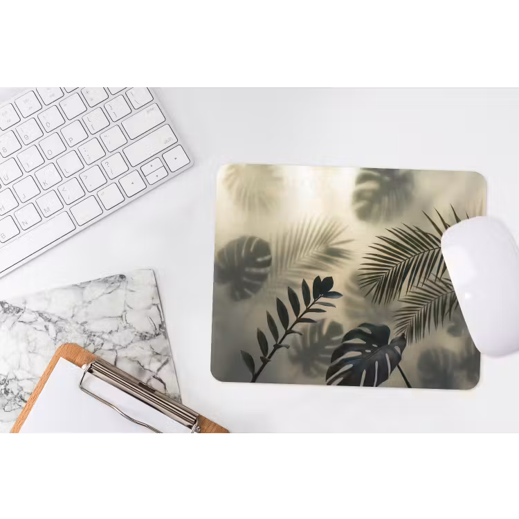 Planten - Bladeren - Schaduwen - Groen - Modern muismat rubber klein -witbureau