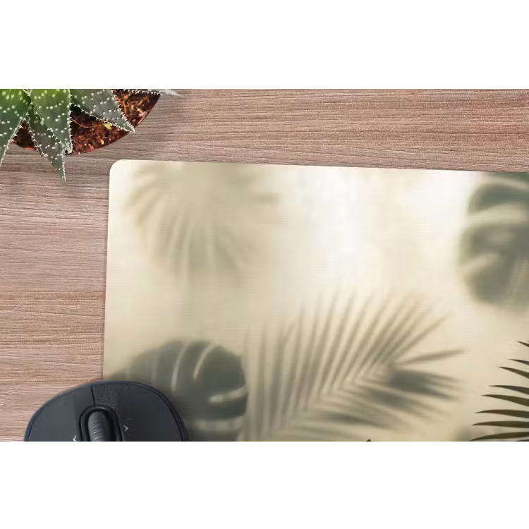 Planten - Bladeren - Schaduwen - Groen - Modern muismat rubber klein -closeup