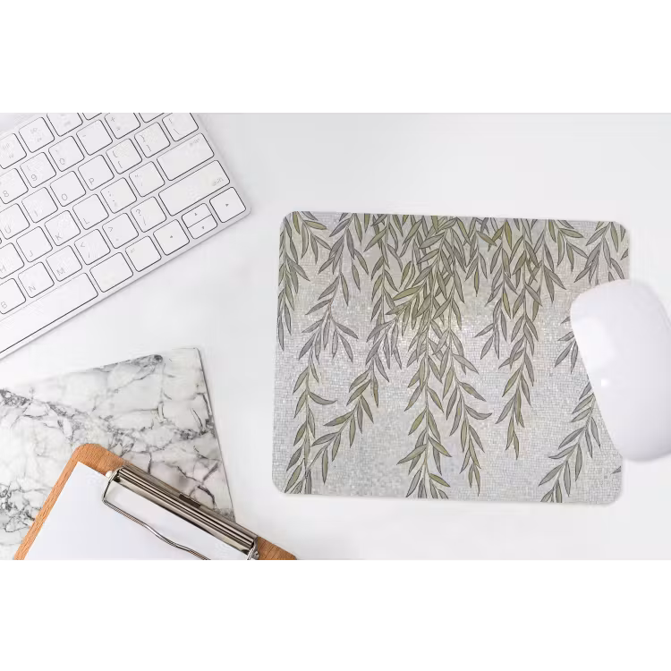 Planten - Mozaïek - Patroon - Groen - Blauw muismat rubber klein -witbureau