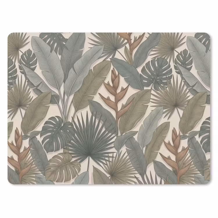 Planten - Tropisch - Natuur - Illustratie - Groen muismat rubber klein -3d
