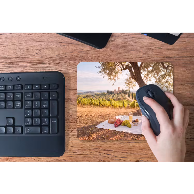 Picknick - Wijngaard - Landschap - Zomer - Eten muismat rubber klein -toetsenbord