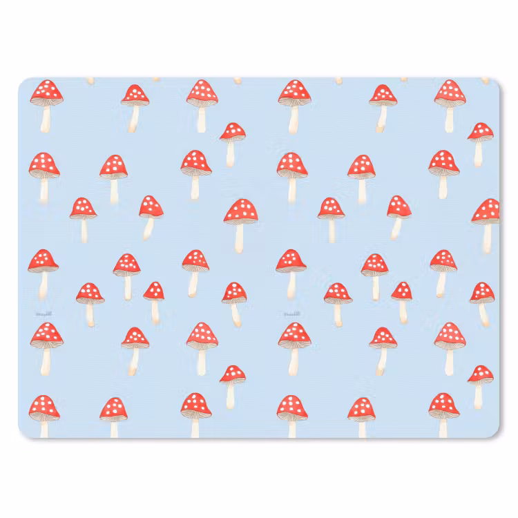 Paddenstoel -Sprookje - Blauw muismat rubber klein 262 -3d