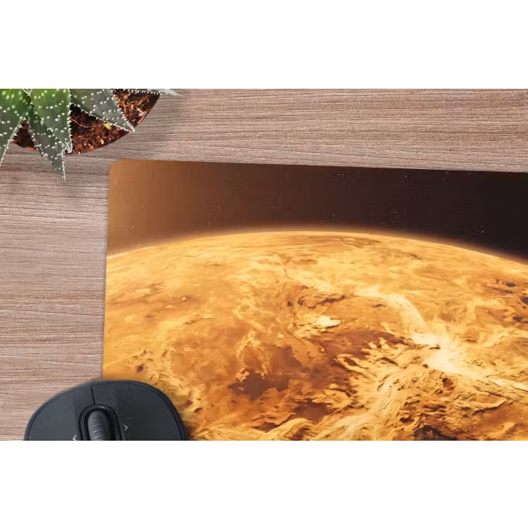 Mauspad - Planet – Weltraum – Orange - Planeet - Ruimte - Oranje muismat rubber klein