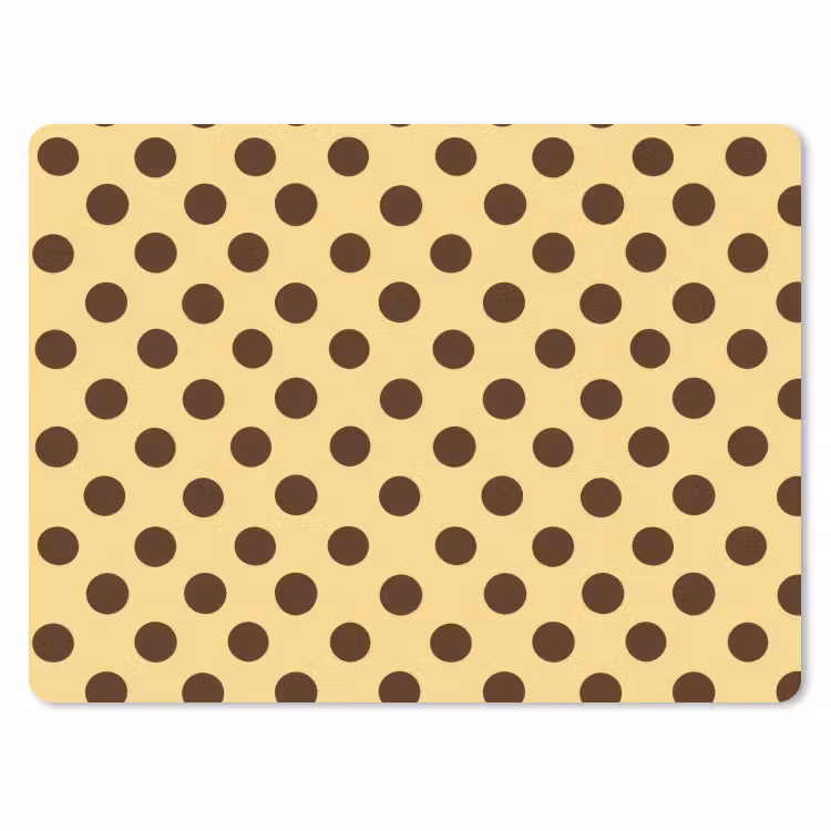 Polka Dot - Stippen - Retro - Geel - Bruin muismat rubber klein 262 -3d