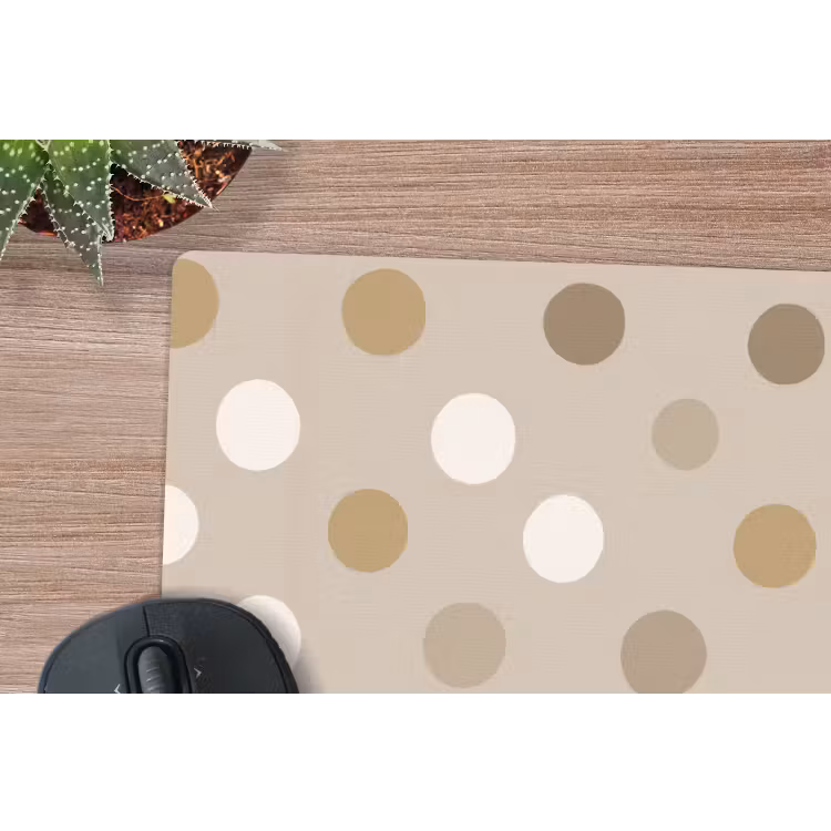 Polka - Dots - Beige muismat rubber klein 262 -closeup