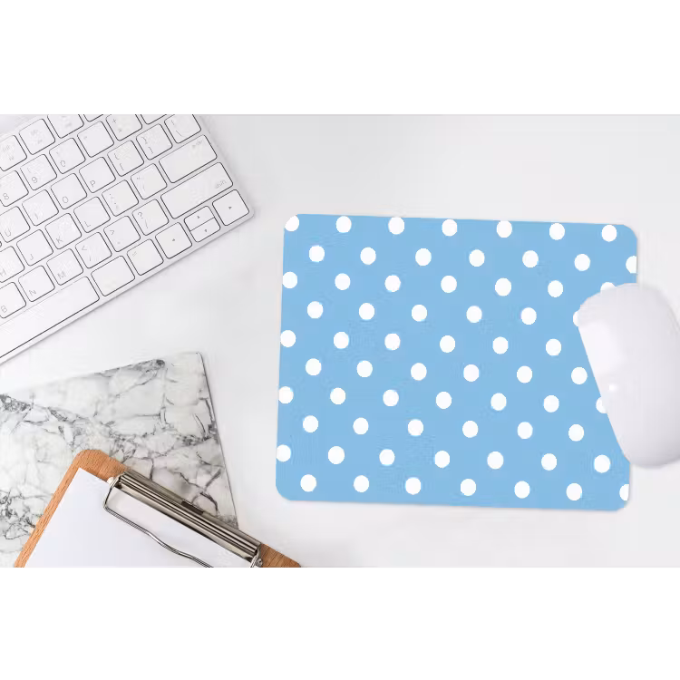 Polka - Dots - Blauw muismat rubber klein 262 -witbureau