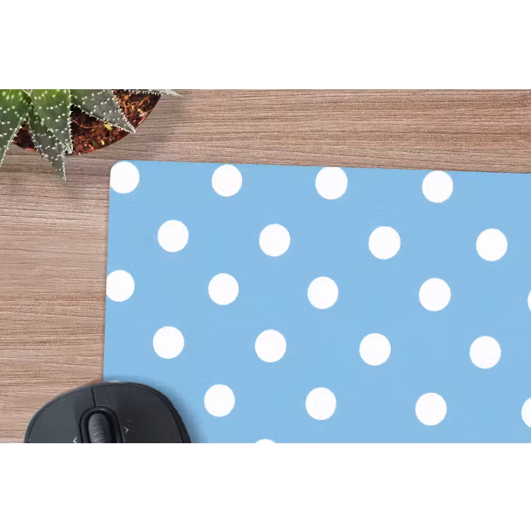 Polka - Dots - Blauw muismat rubber klein 262 -closeup