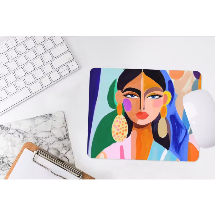 Portret - Vrouw - Modern muismat rubber klein -witbureau