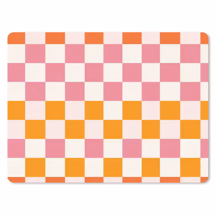 Vierkant - Patroon - Oranje muismat rubber klein 262 -3d