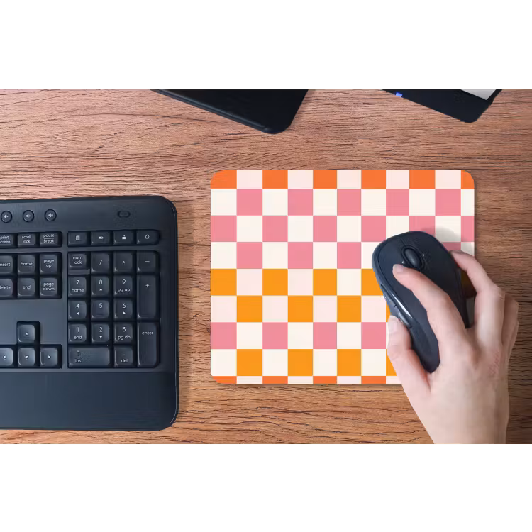 Vierkant - Patroon - Oranje muismat rubber klein 262 -toetsenbord