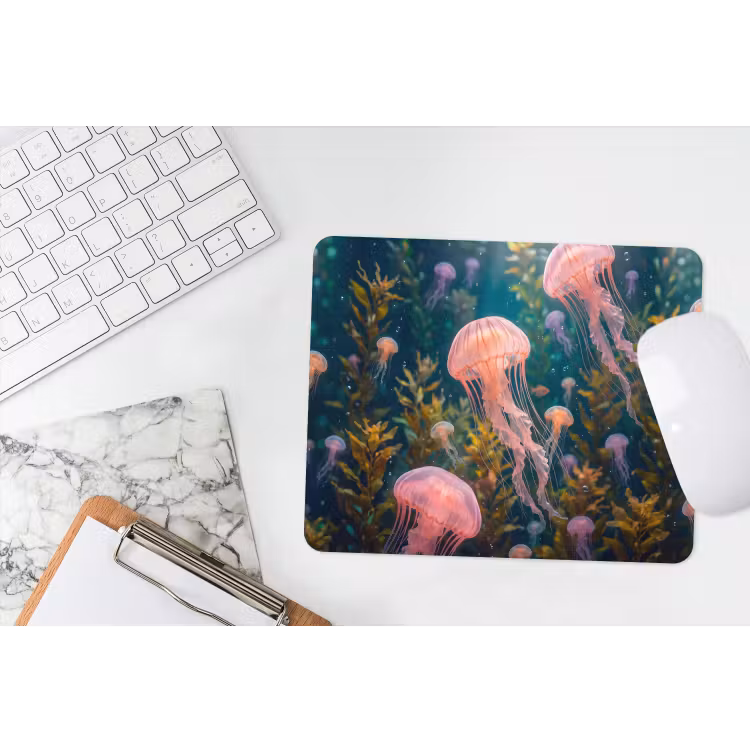 Kwal - Roze - Onderwater - Zeeleven - Dieren muismat rubber klein -witbureau