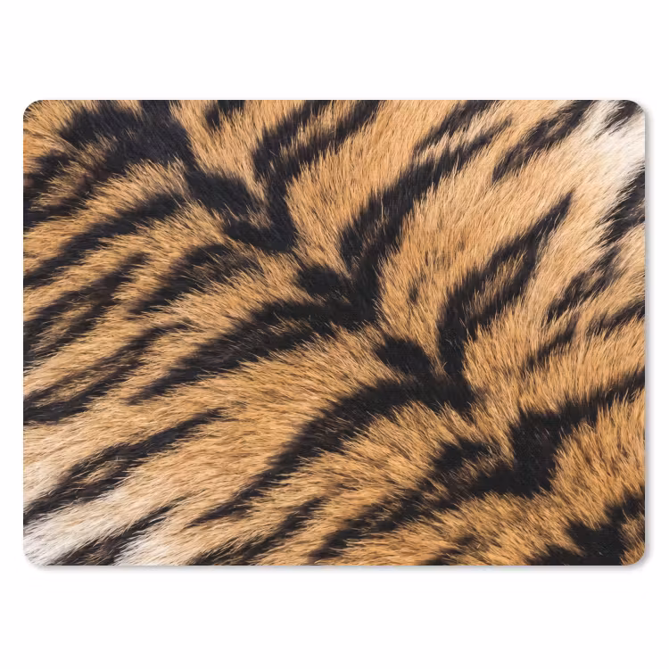 Realistisch - Tijgervacht - Zwart muismat rubber klein -3d