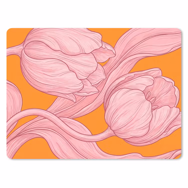 Mauspad - Rosa Blumen – Modern - Roze bloemen - Modern muismat rubber klein