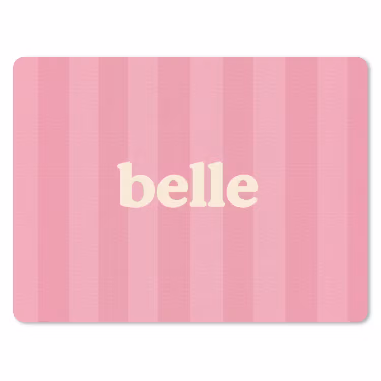 Roze - Gestreept - Belle muismat rubber klein -3d