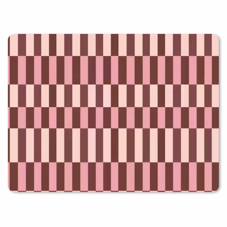 Roze - Rood - Blokjes muismat rubber klein 262 -3d