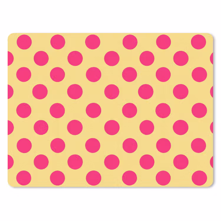 Roze - Stippen - Geel muismat rubber klein 262 -3d