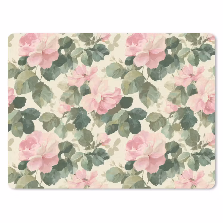 Rozen - Botanisch - Roze muismat rubber klein 262 -3d