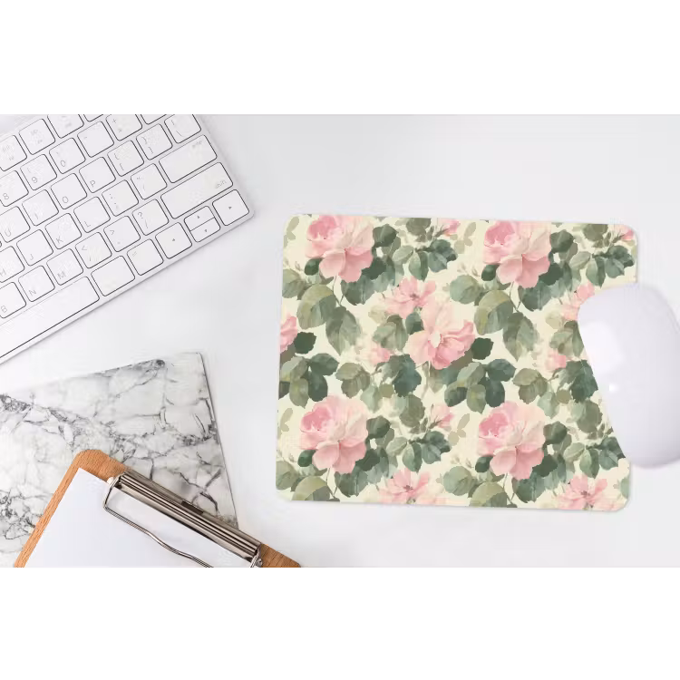 Rozen - Botanisch - Roze muismat rubber klein 262 -witbureau