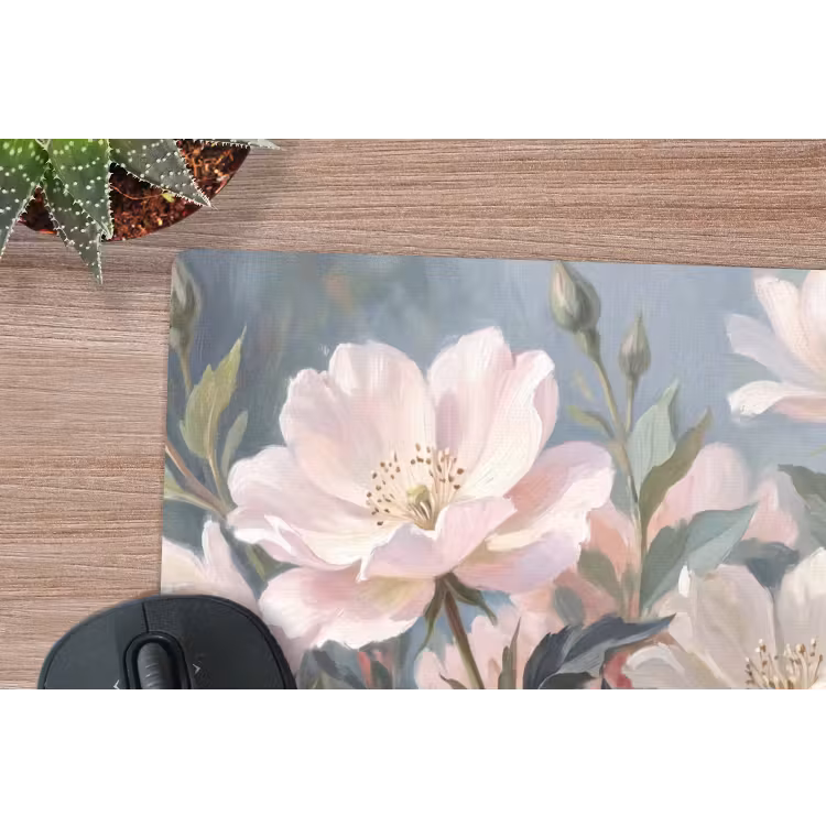 Rozen - Illustratie - Roze muismat rubber klein -closeup