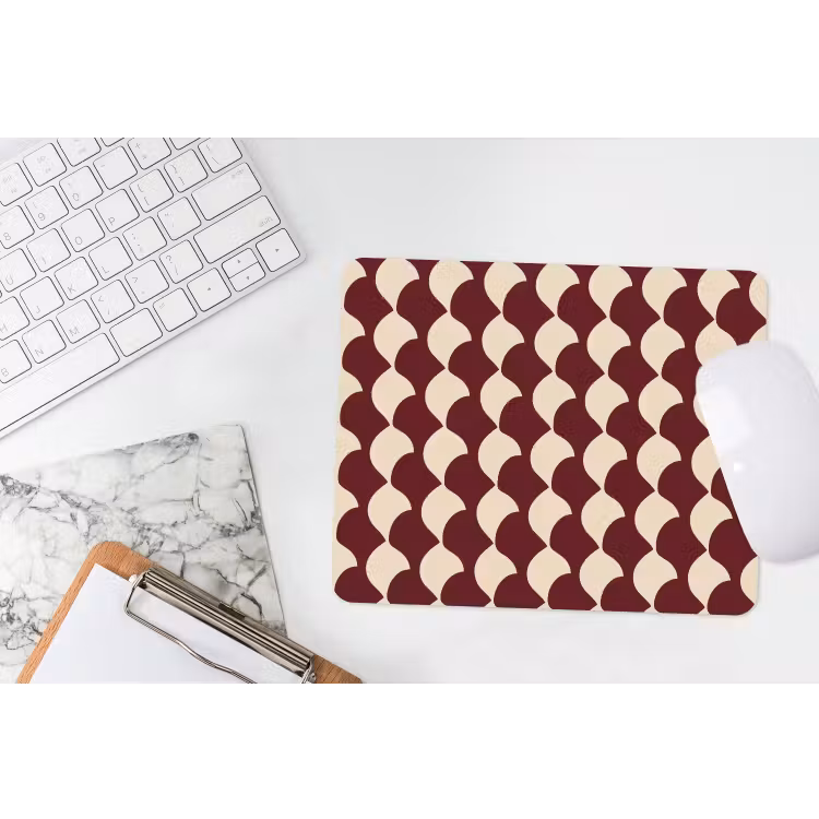 Rood - Tegelpatroon - Crème muismat rubber klein 262 -witbureau