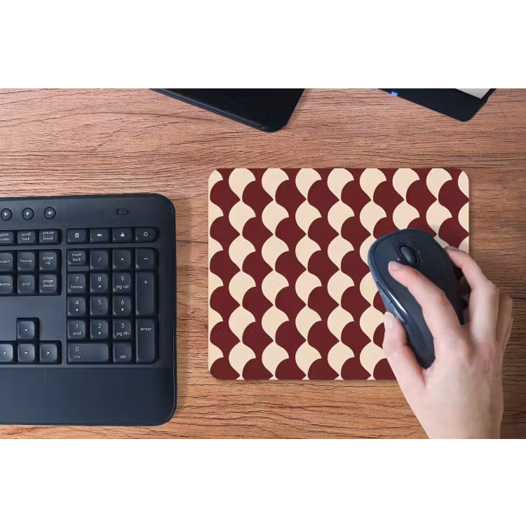 Rood - Tegelpatroon - Crème muismat rubber klein 262 -toetsenbord
